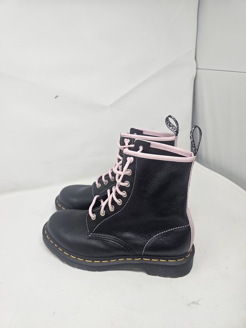Dr. Martens-(WMNS) Dr. Martens 1460 Contrast Leather Lace Up Boots 'Black Pink. - Picture 6 of 12